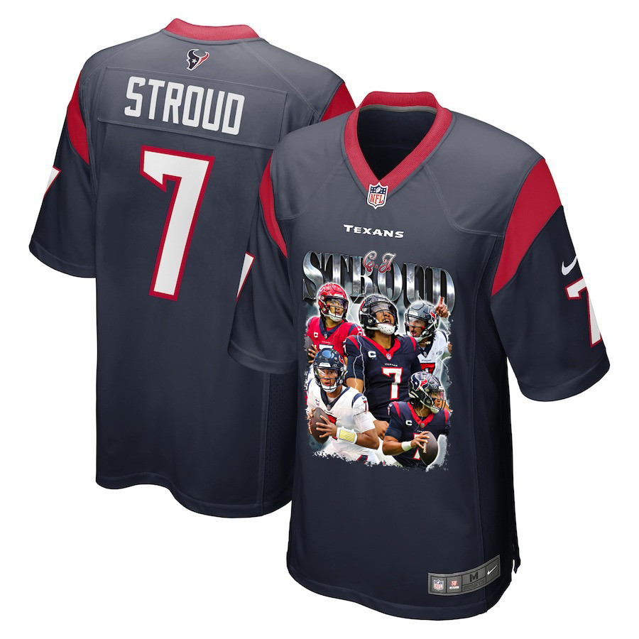 C.J. Stroud 7 Houston Texans The Gunslinger Game Navy NFL Jersey Men's