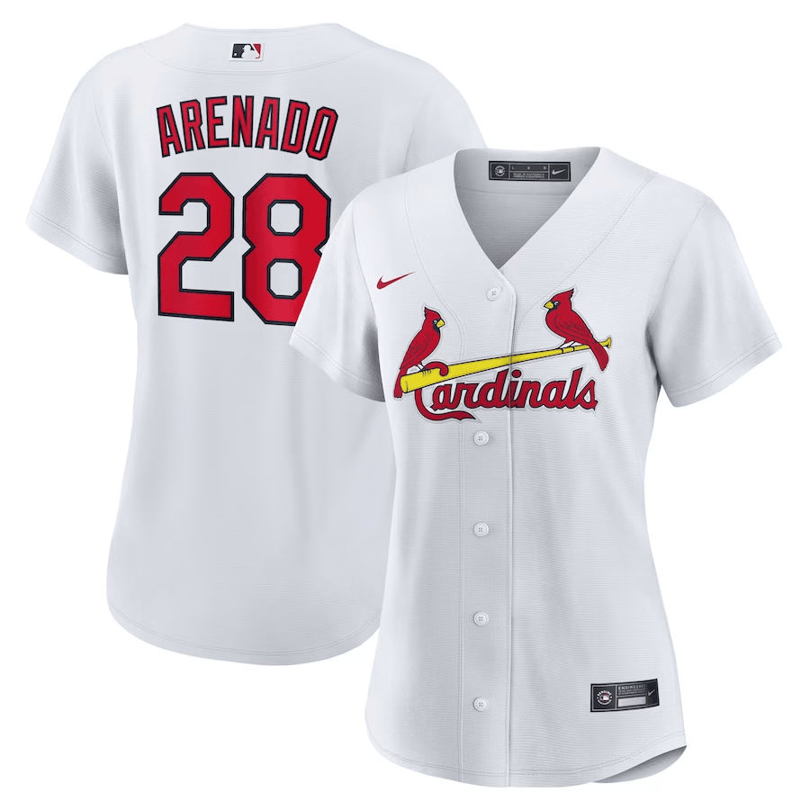 Nolan Arenado 28 St. Louis Cardinals Home White MLB Jersey Women's