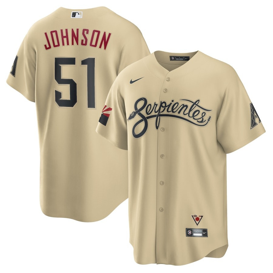 Randy Johnson 51 Arizona Diamondbacks City Connect Sand MLB Jersey Men's