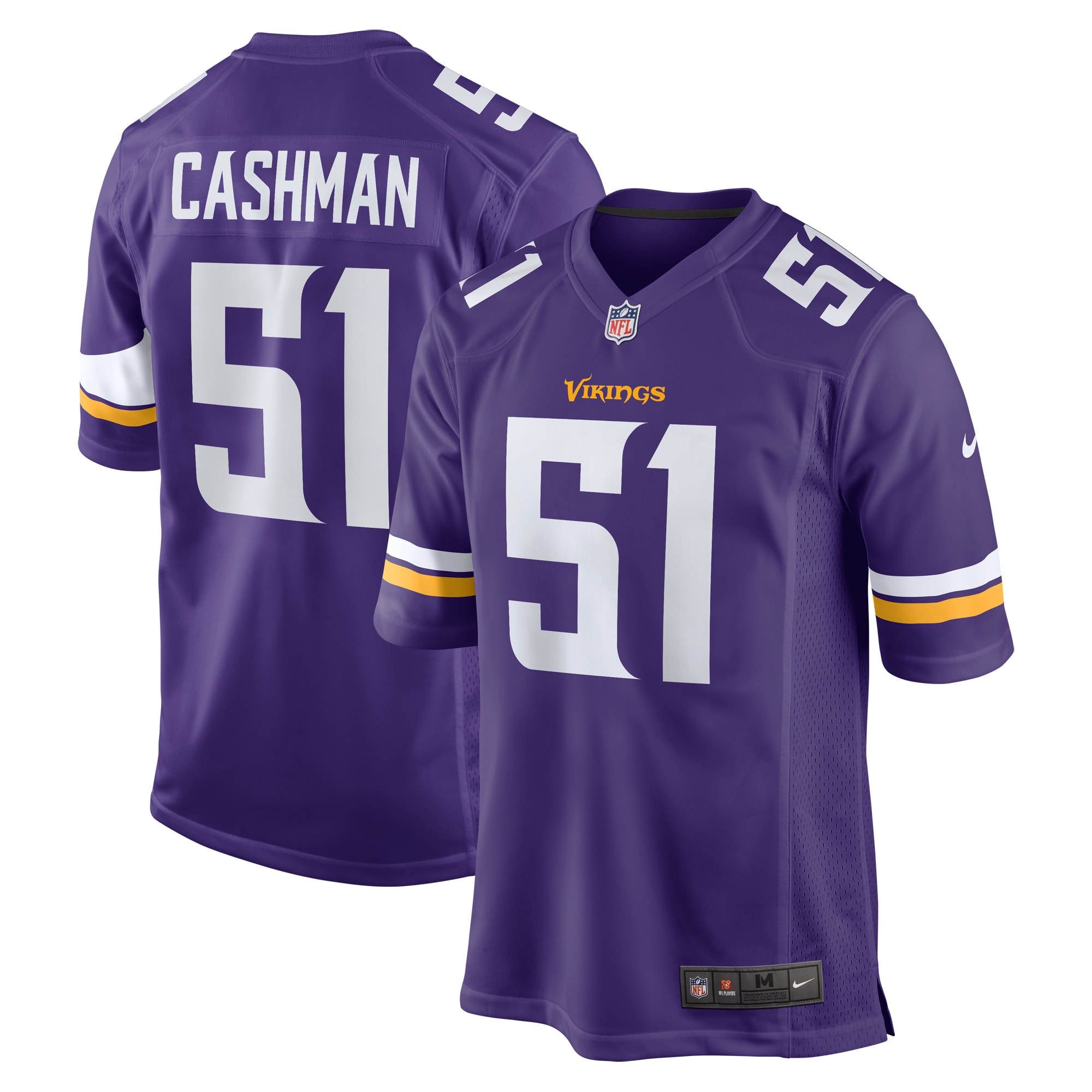 Minnesota Vikings Blake Cashman Purple Team Game NFL Jersey Men's