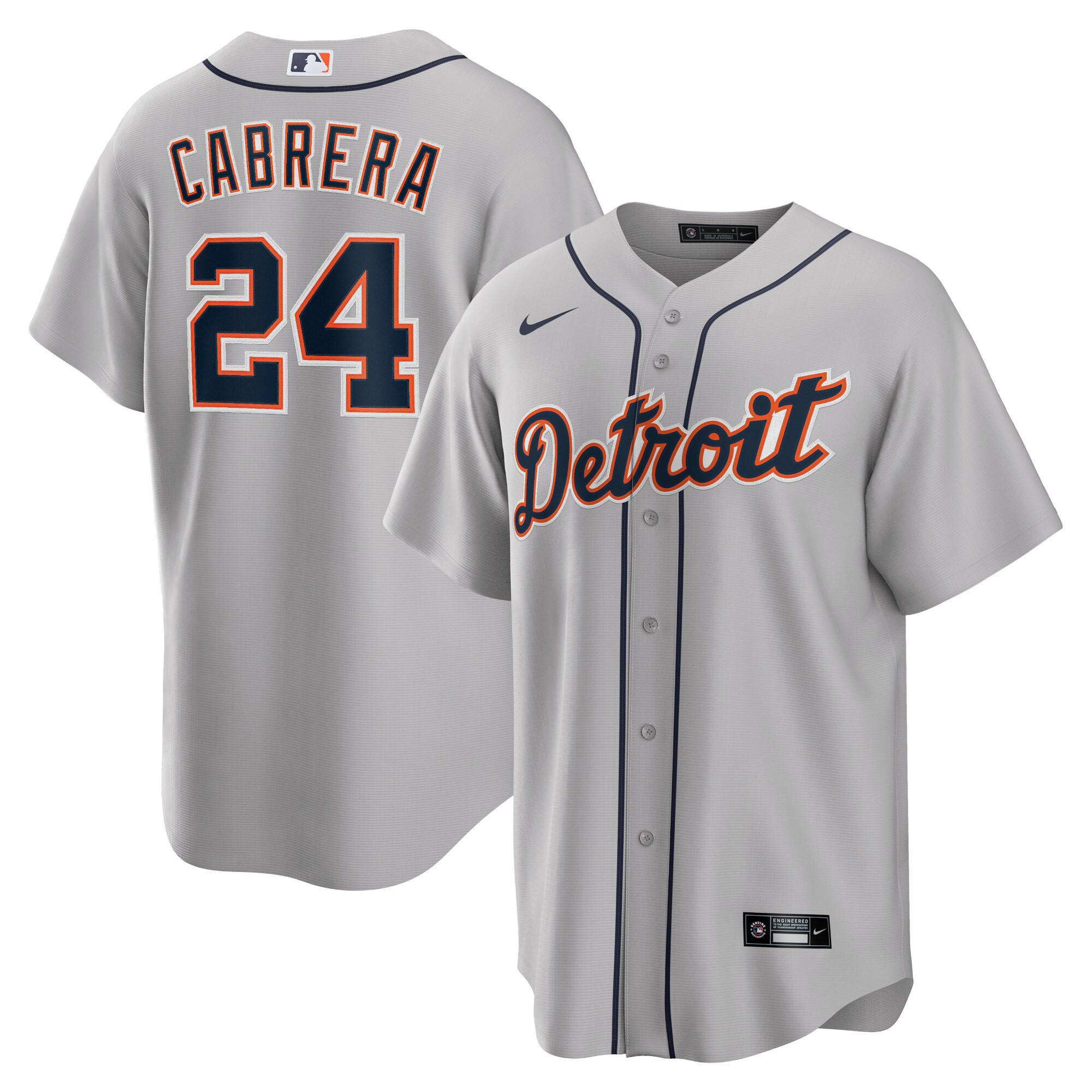Detroit Tigers Miguel Cabrera Gray Road Player Name MLB Jersey Men's