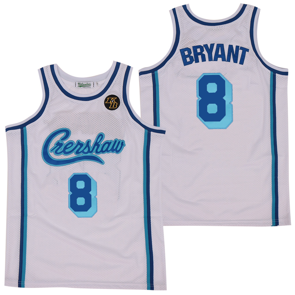 Kobe Bryant 8 Crenshaw Swingman Grey NBA Jersey Men's