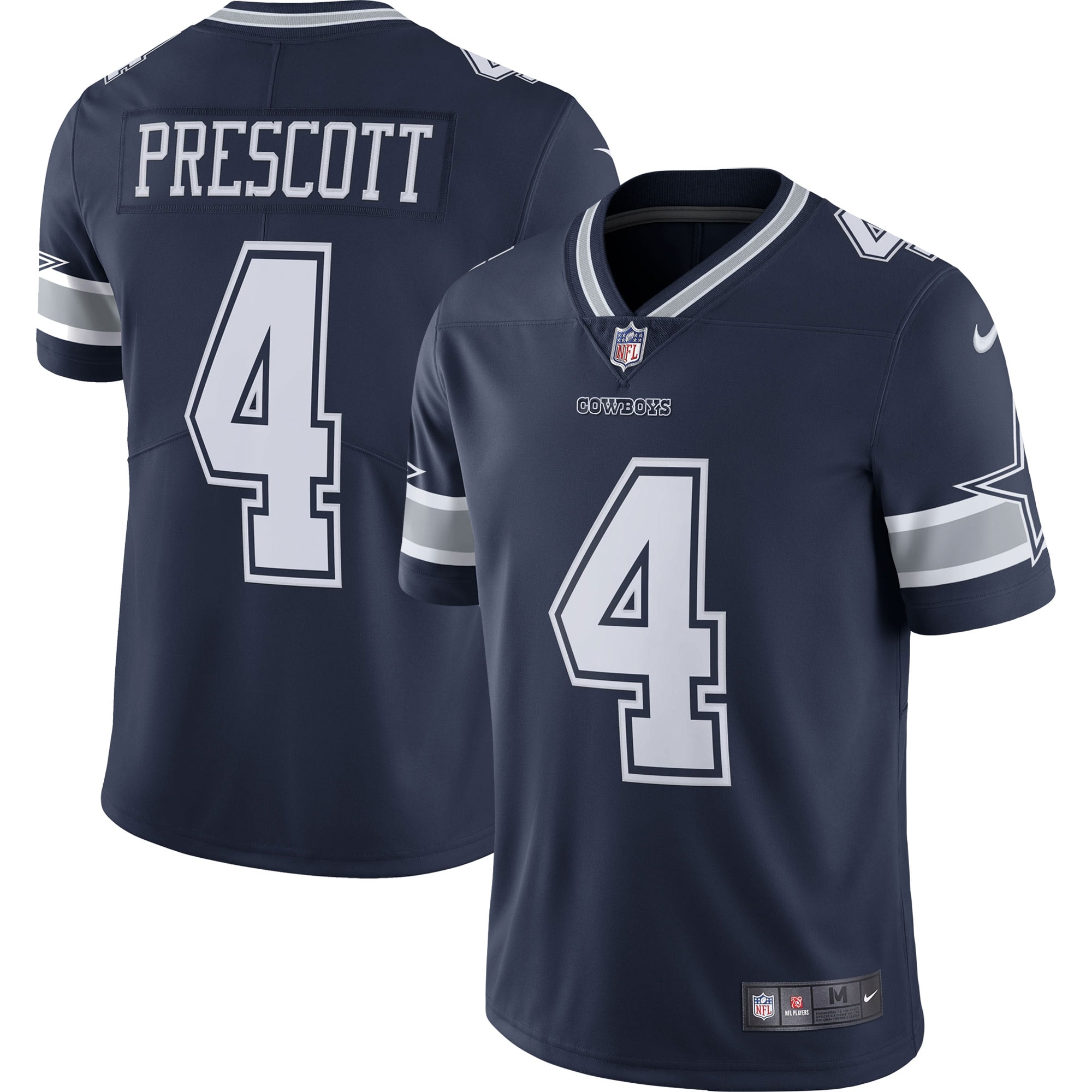 Dallas Cowboys Dak Prescott Navy Vapor Limited Player NFL Jersey Men's