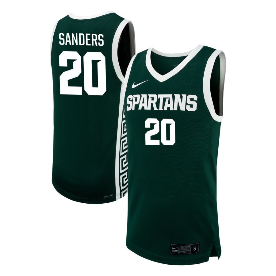 Nick Sanders 20 Michigan State Spartans NIL Green NCAA Jersey Men's