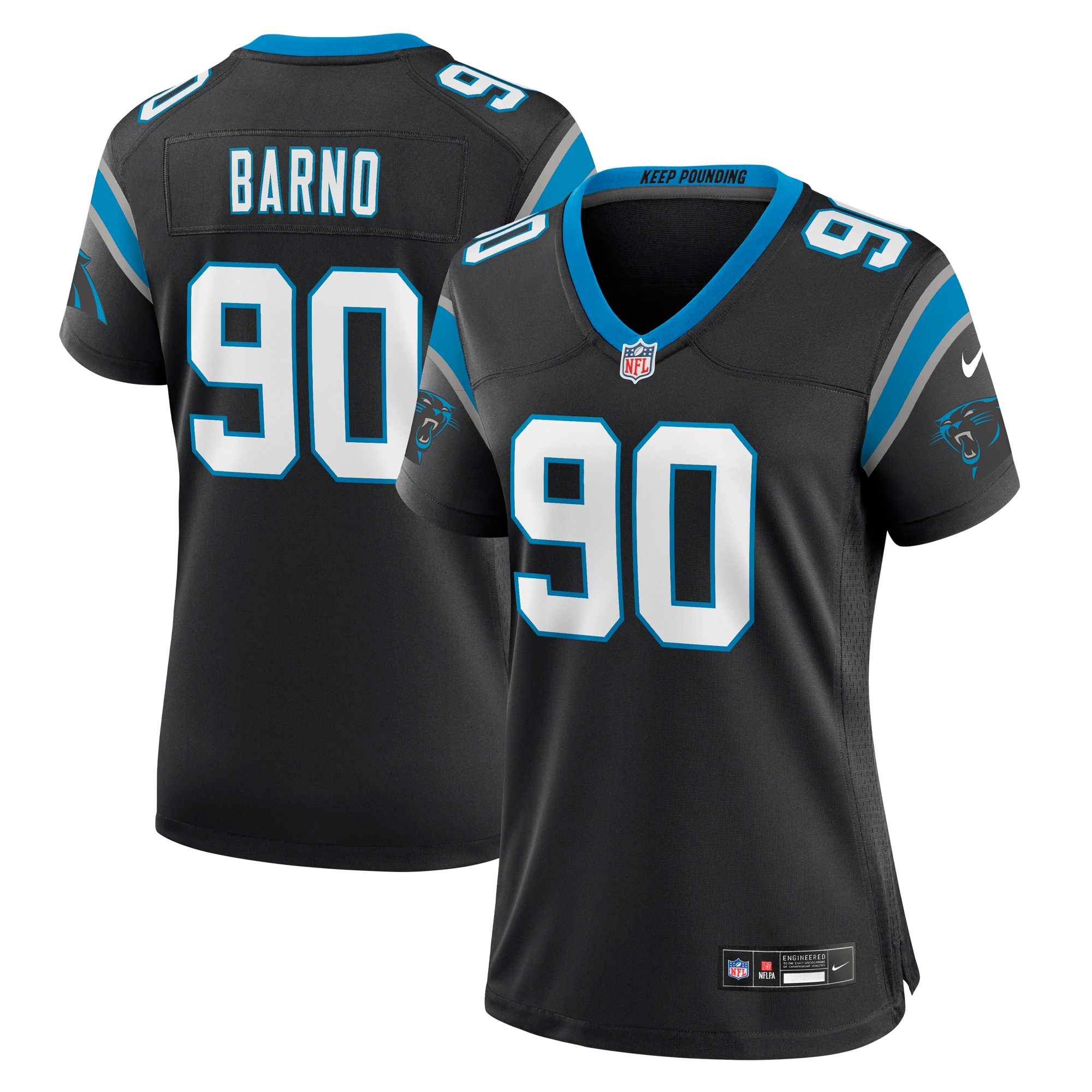 Carolina Panthers Amare Barno Black Team Game NFL Jersey Women's