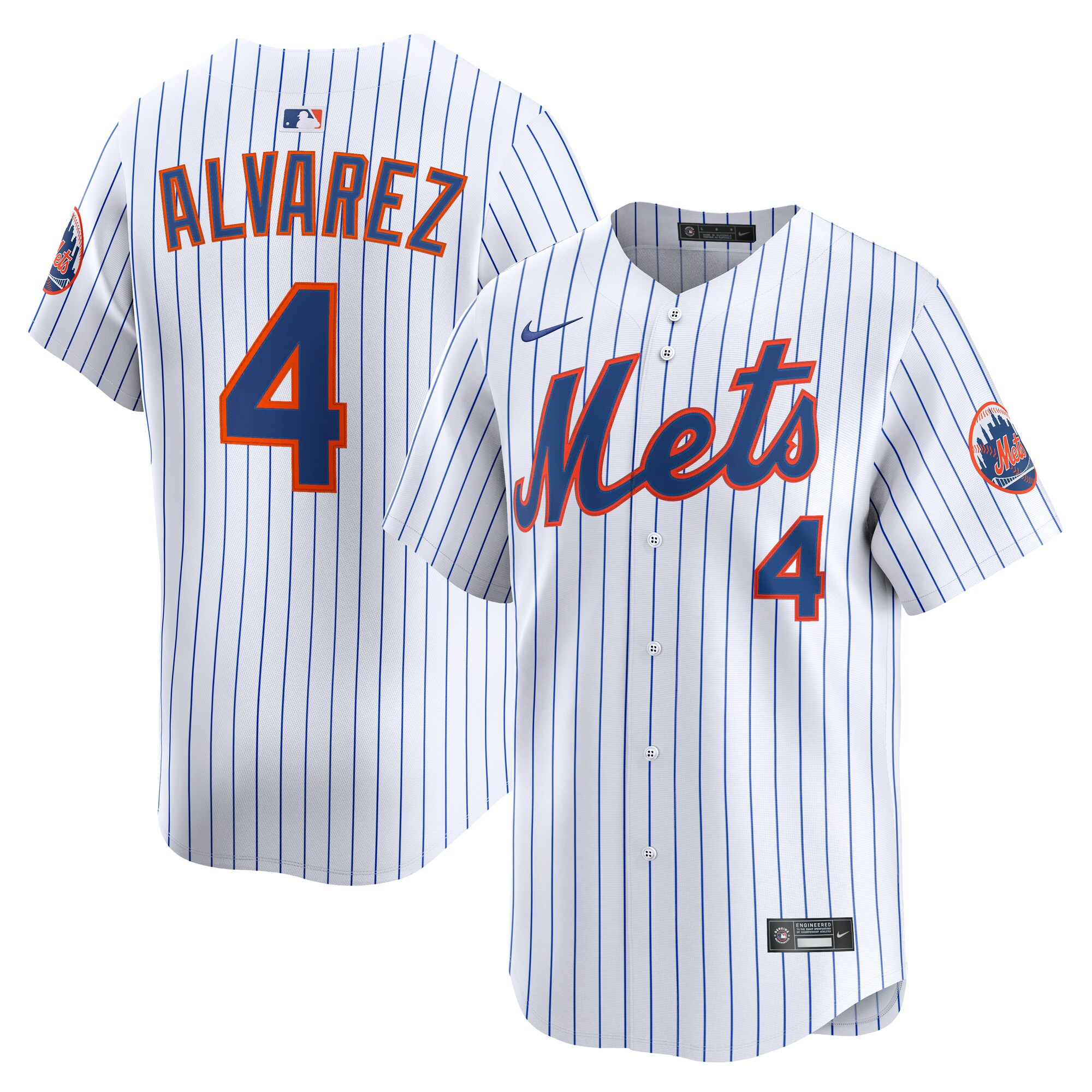 New York Mets Francisco Alvarez White Home Limited Player MLB Jersey Men's