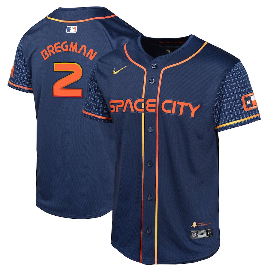 Alex Bregman 2 Houston Astros City Connect Limited Navy MLB Jersey Youth