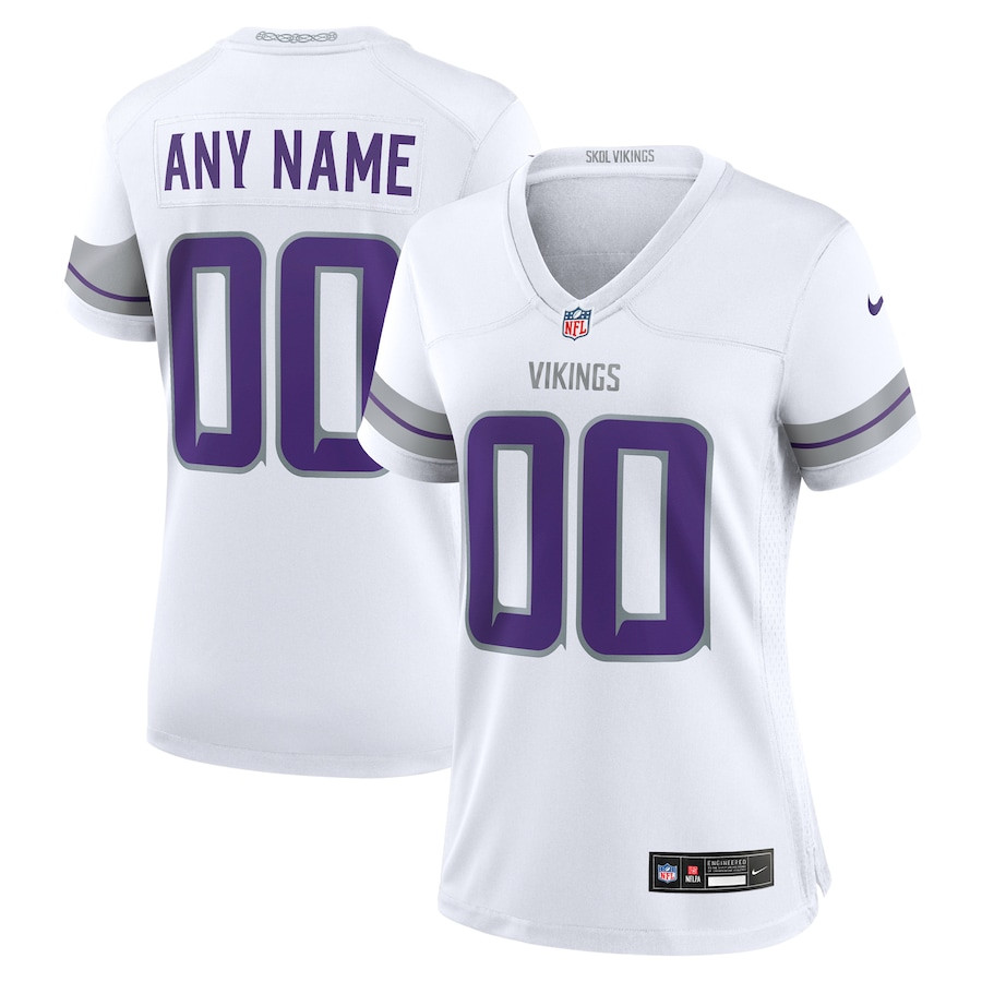 Minnesota Vikings Alternate Game Custom White NFL Jersey Women's