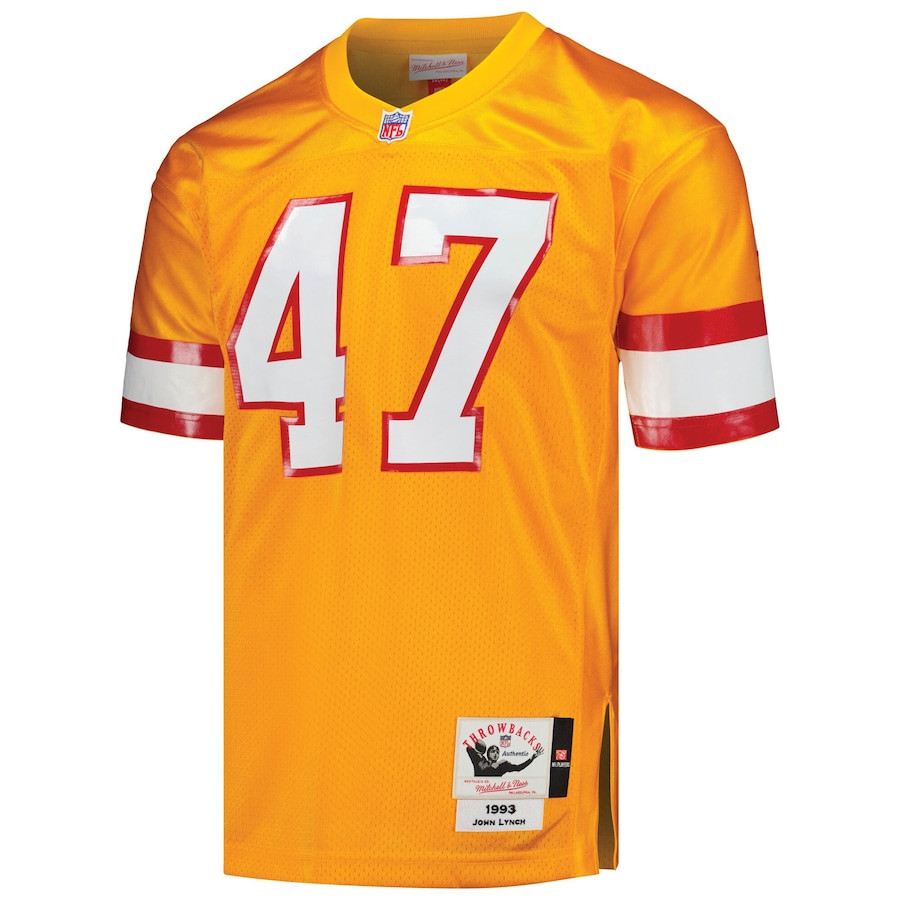John Lynch 47 Tampa Bay Buccaneers 1993 Throwback Game Orange NFL Jersey Men's
