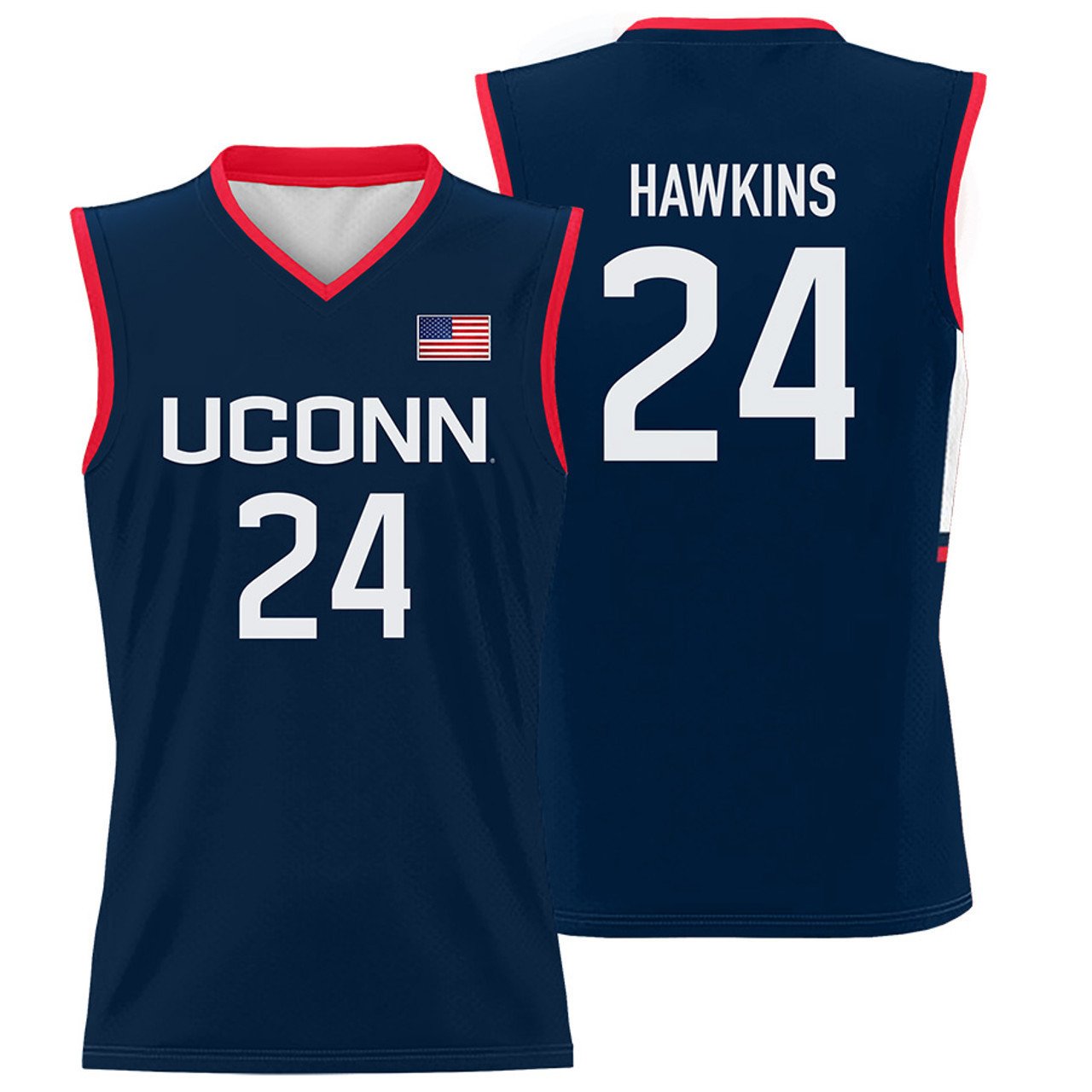 Jordan Hawkins 24 UConn Huskies Navy NCAA Jersey Men's