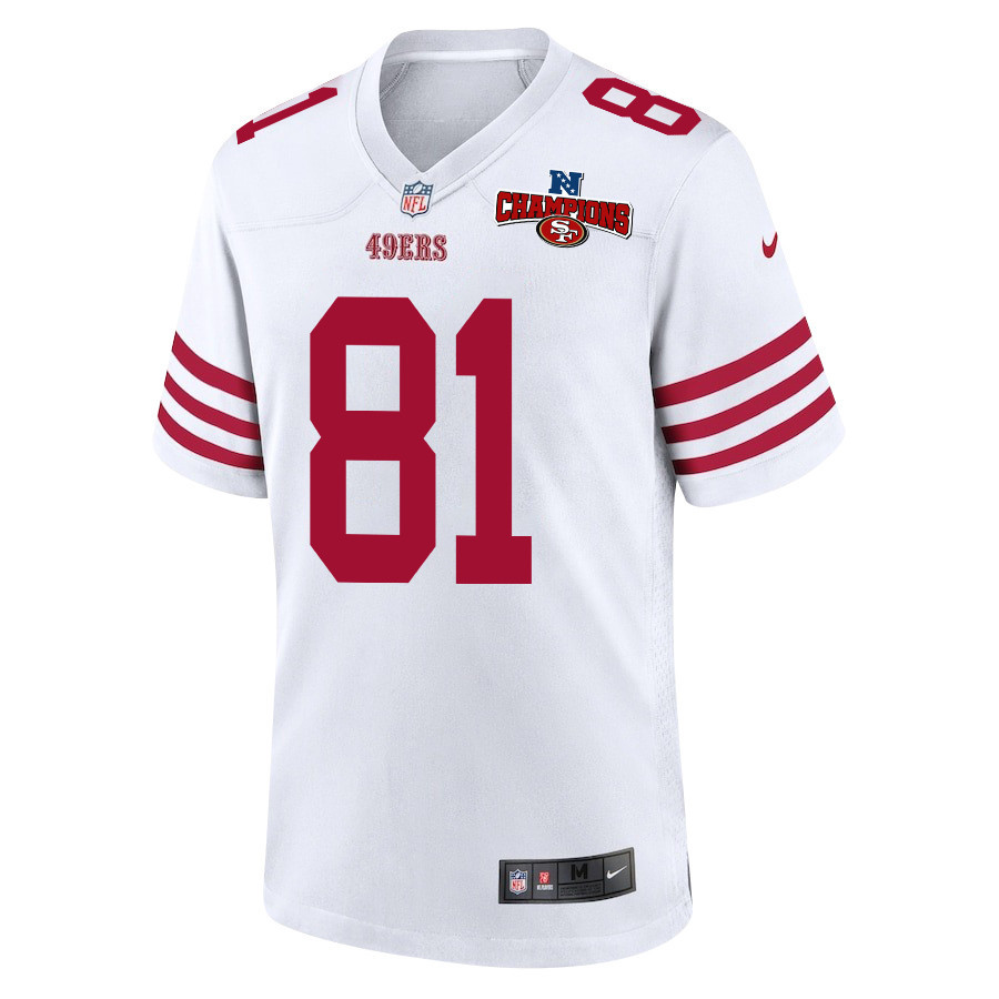 Cameron Latu 81 San Francisco 49ers NFC Champions Patch Game White NFL Jersey Men's