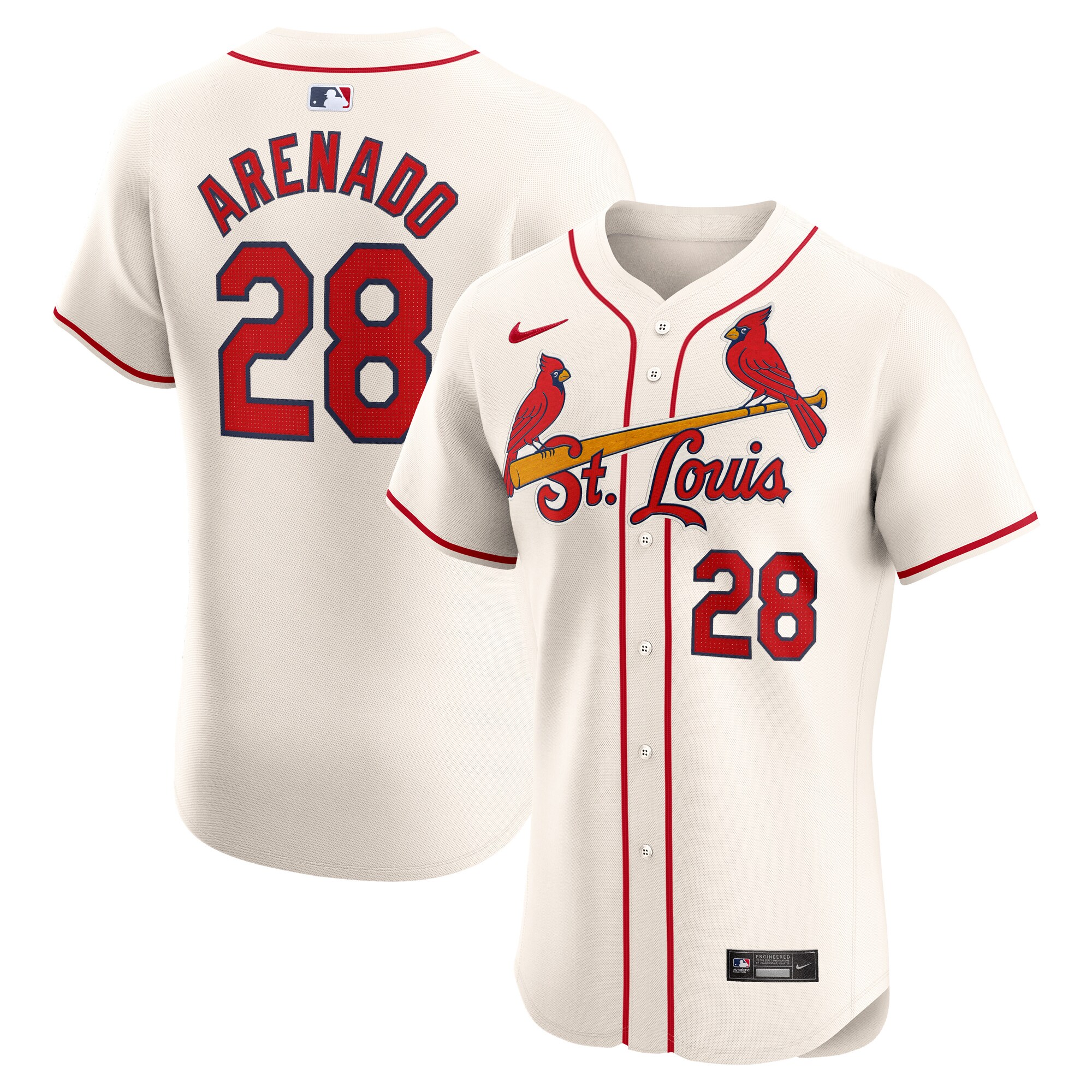 St. Louis Cardinals Nolan Arenado Cream Alternate Elite Player MLB Jersey Men's