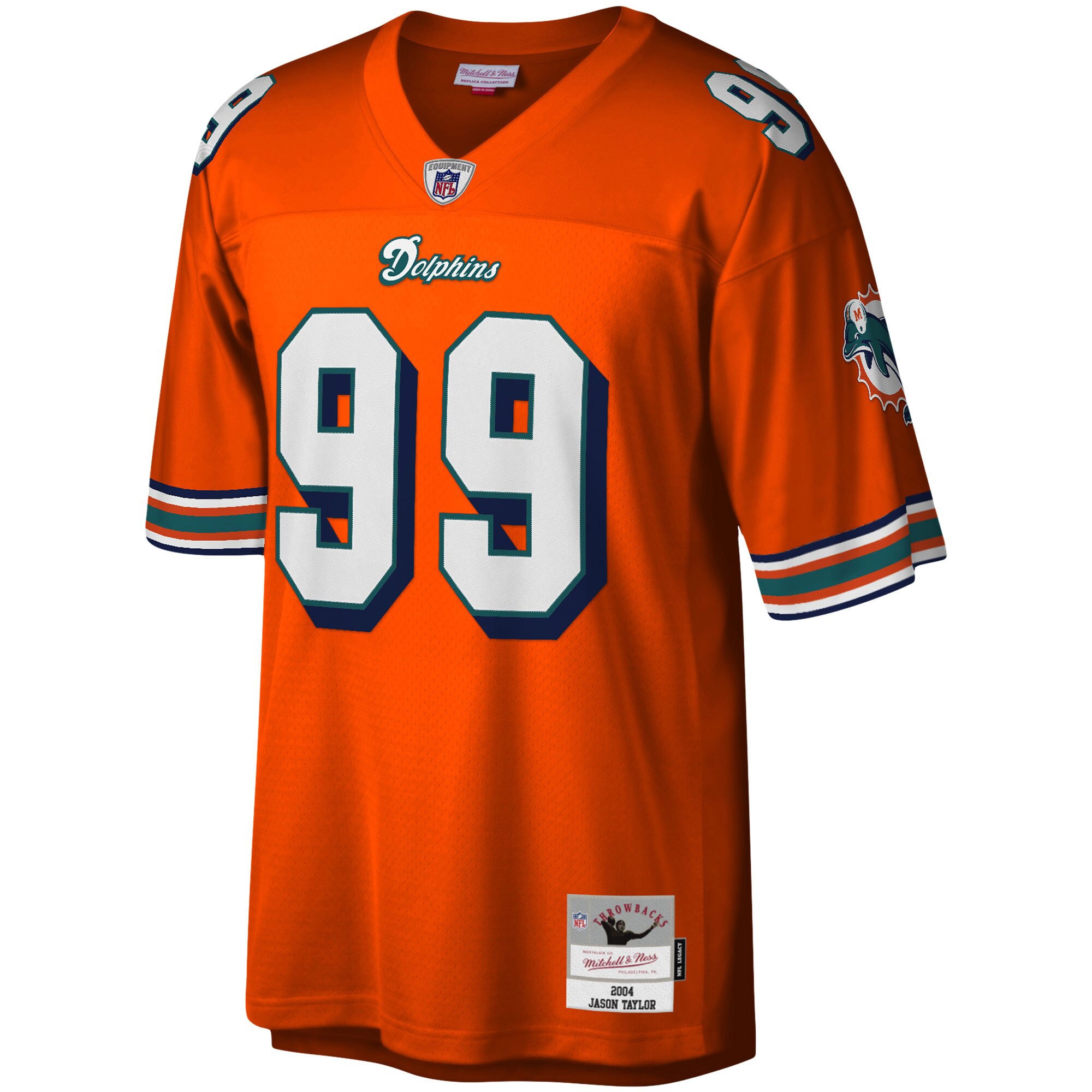 Miami Dolphins Jason Taylor Mitchell Ness Orange Big Tall 2004 Retired Player NFL Jersey Men's