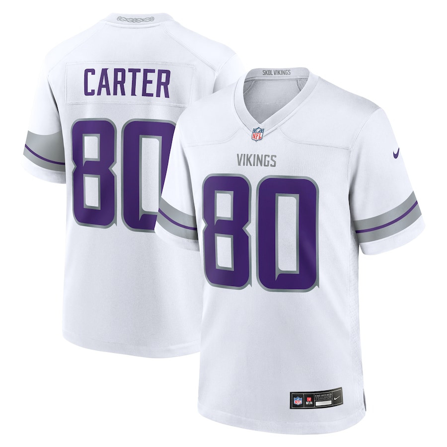 Cris Carter 80 Minnesota Vikings Alternate Retired Player Game White NFL Jersey Men's