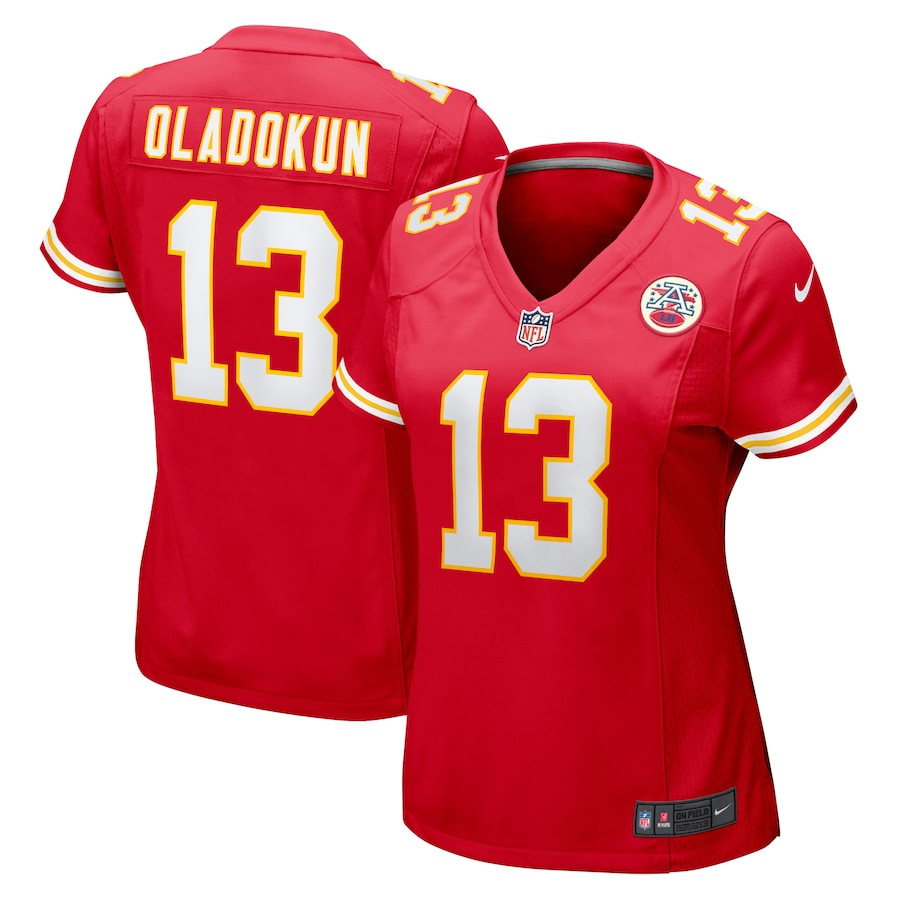 Chris Oladokun 13 Kansas City Chiefs Game Red NFL Jersey Women's