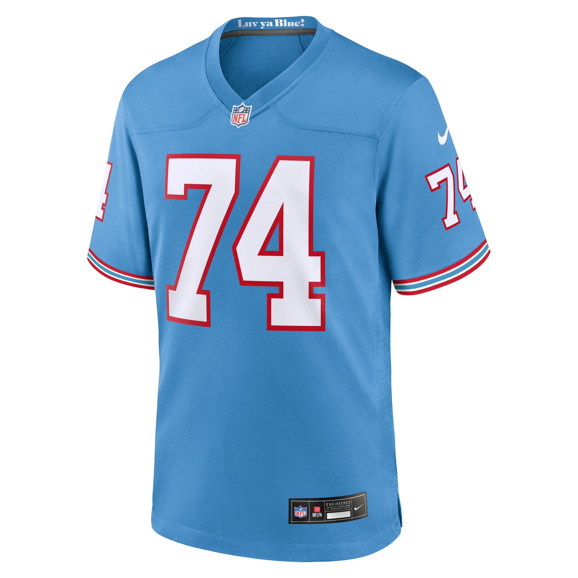 Tennessee Titans Bruce Matthews Light Blue Oilers Throwback Retired Player Game NFL Jersey Men's