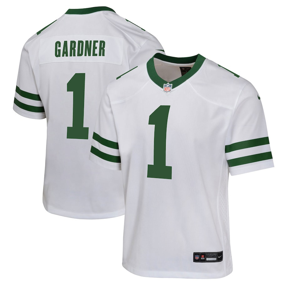 Ahmad Sauce Gardner 1 New York Jets Game Legacy White NFL Jersey Youth
