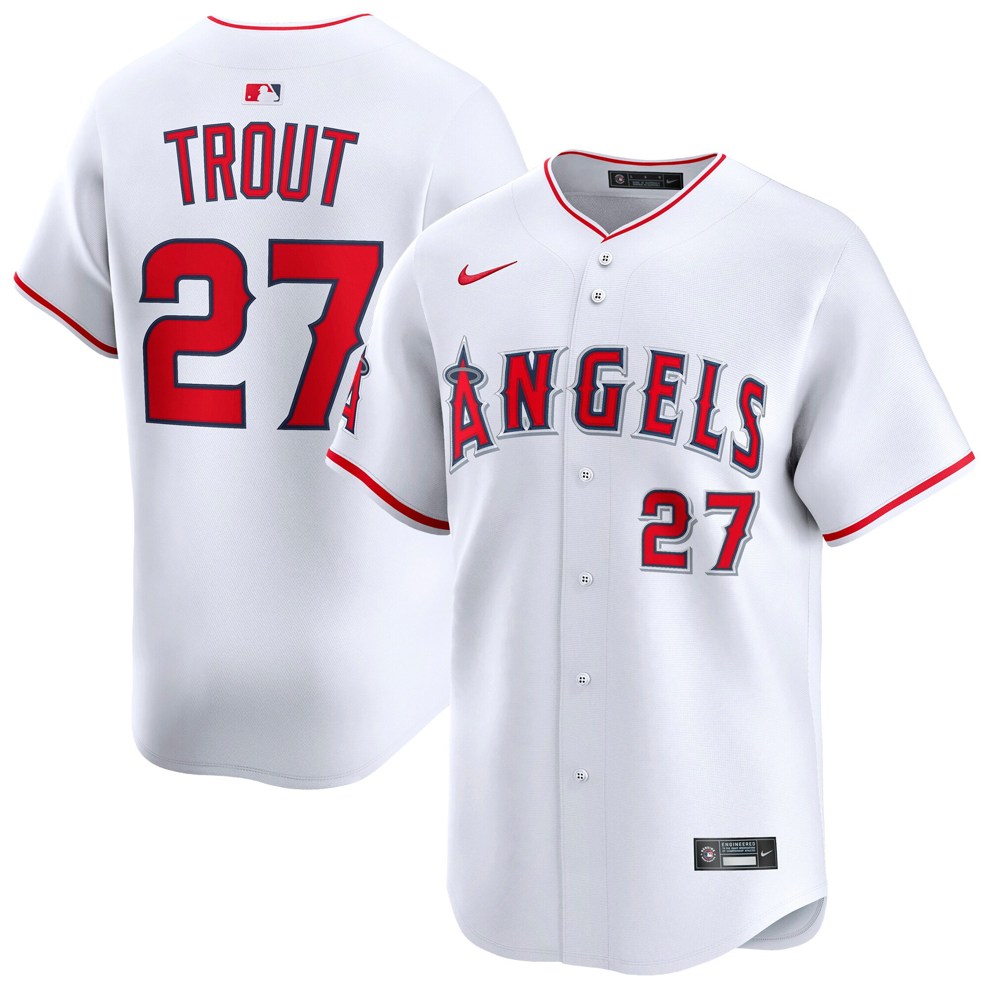 Los Angeles Angels Mike Trout White Home Limited Player MLB Jersey Men's