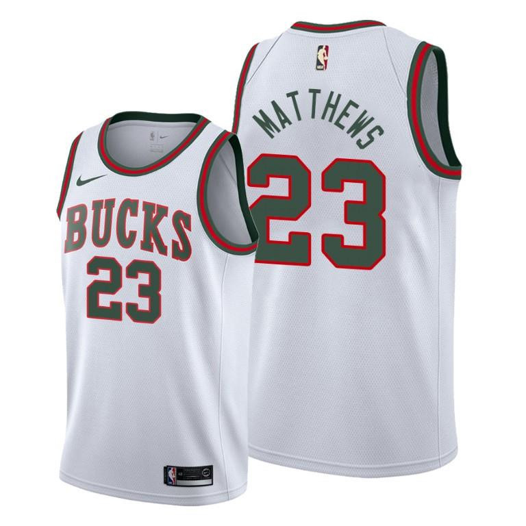 Wesley Matthews 23 Milwaukee Bucks Classic Editio White NBA Jersey Men's