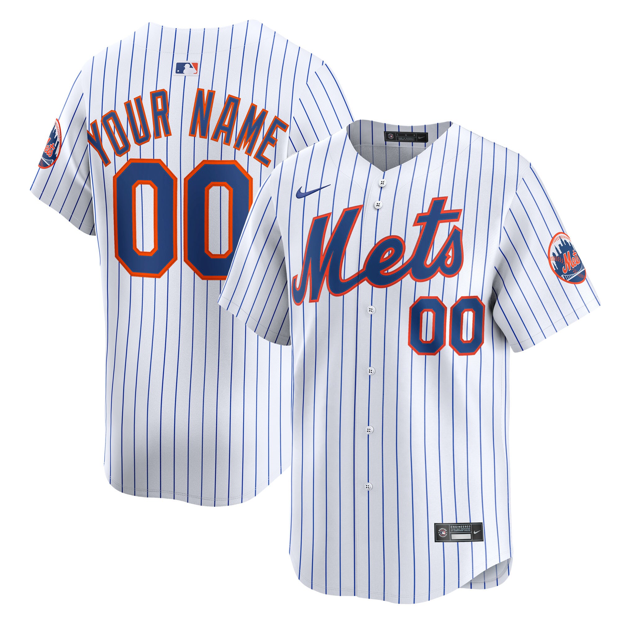 New York Mets White Home Limited Custom MLB Jersey Men's