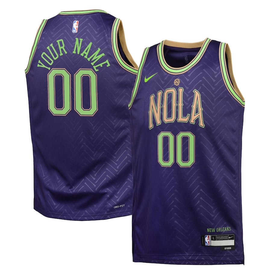 New Orleans Pelicans 2024/25 Swingman Custom City Edition Purple NBA Jersey Youth
