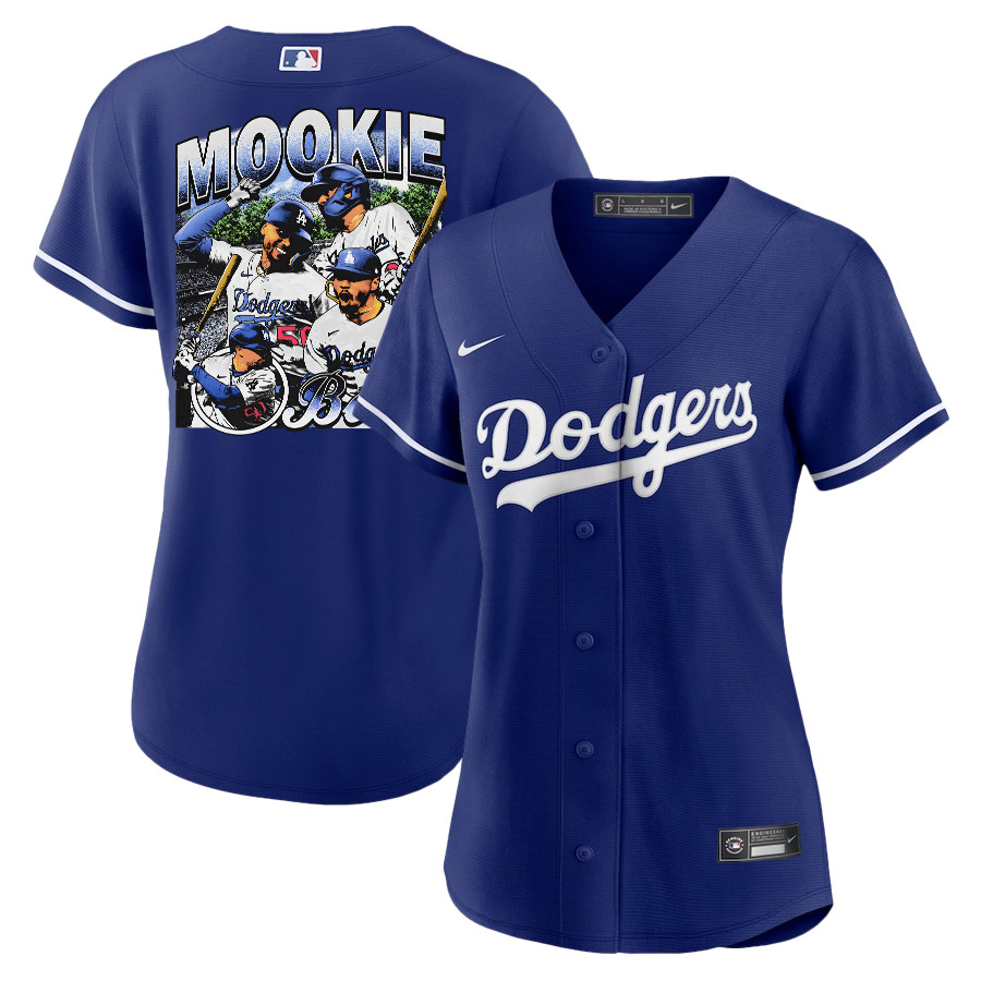 Mookie Betts 50 Los Angeles Dodgers Stadium 2023 Alternate Player Royal MLB Jersey Women's