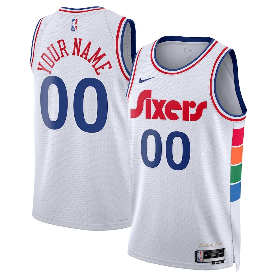 Philadelphia 76ers Unisex 2024/25 Custom Swingman City Editio White NBA Jersey Unisex