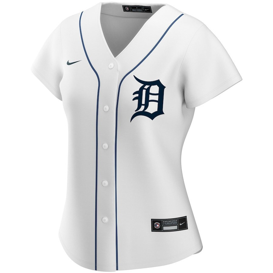 Detroit Tigers Home Custom White MLB Jersey Women's