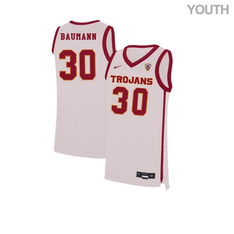 30 Noah Bauman White Elite USC Trojans NCAA Jersey Youth