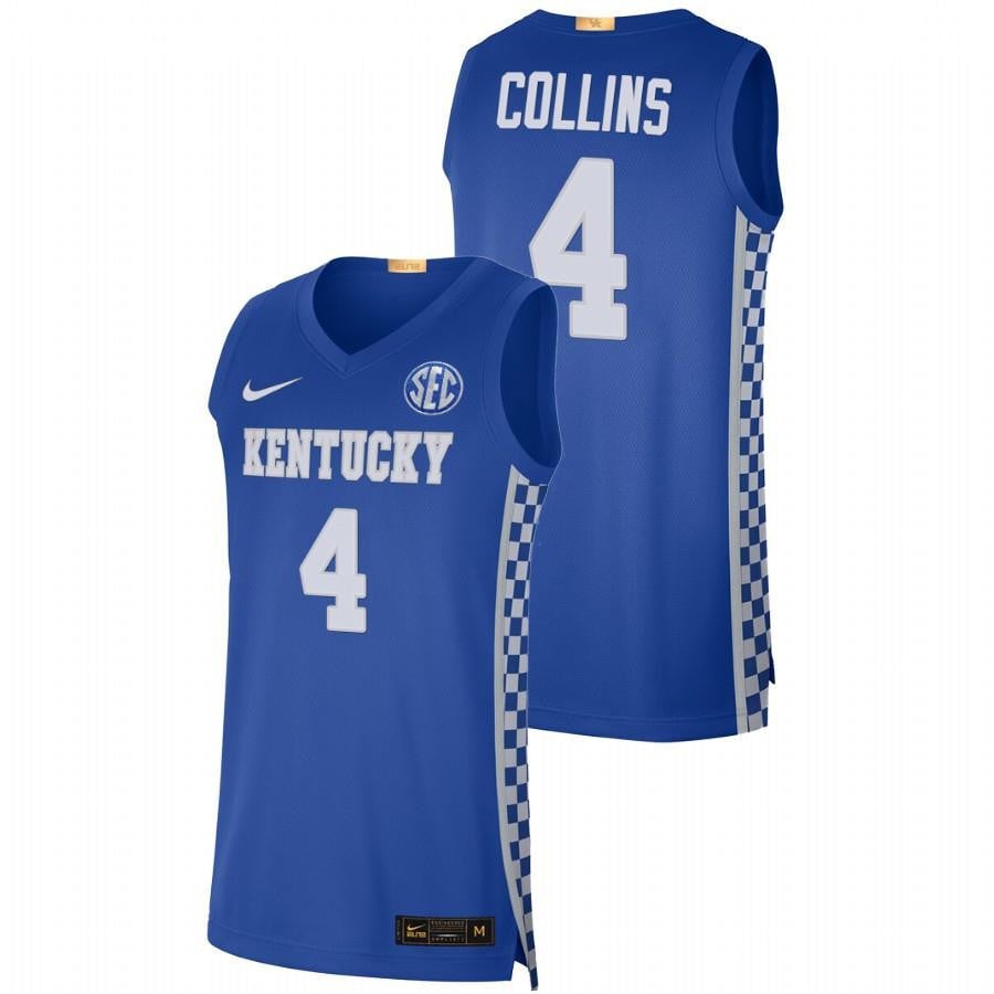 Daimion Collins 4 Royal Kentucky Wildcats 2023 College NCAA Jersey Men's