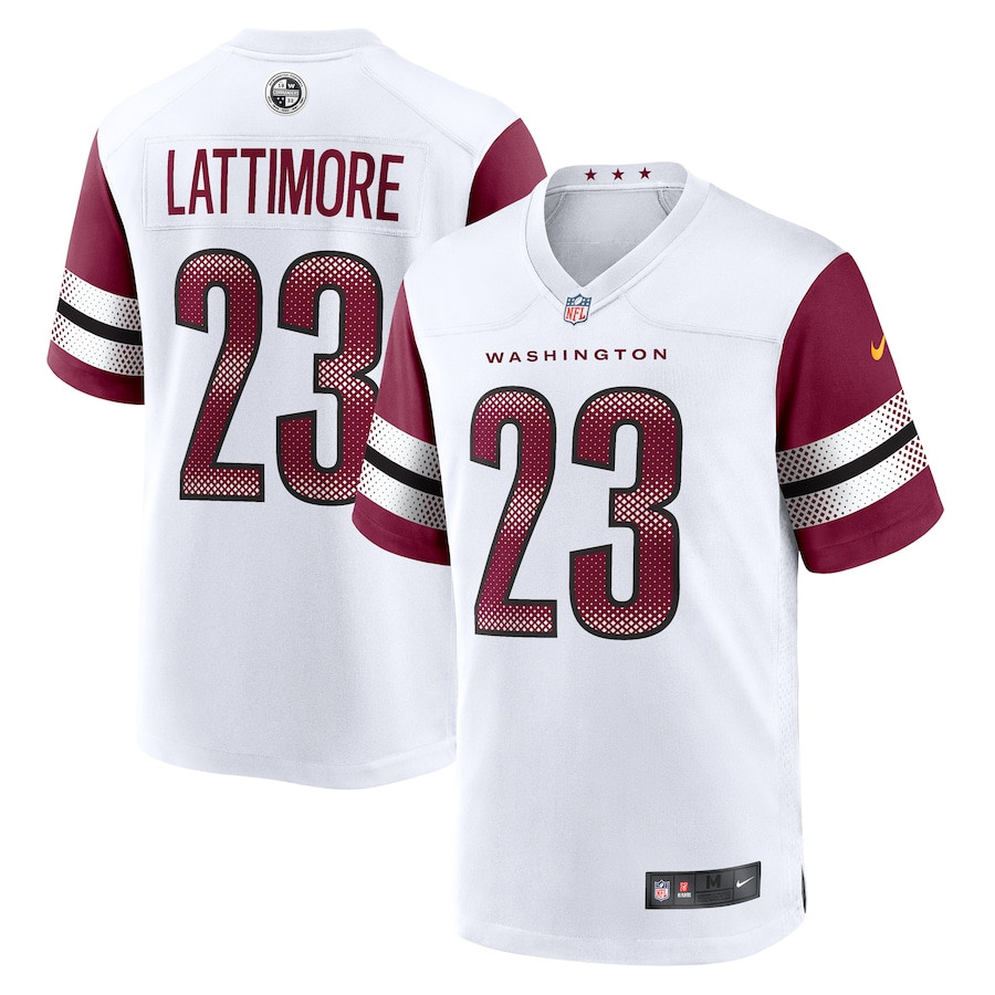 Marshon Lattimore 23 Washington Commanders Game White NFL Jersey Men's