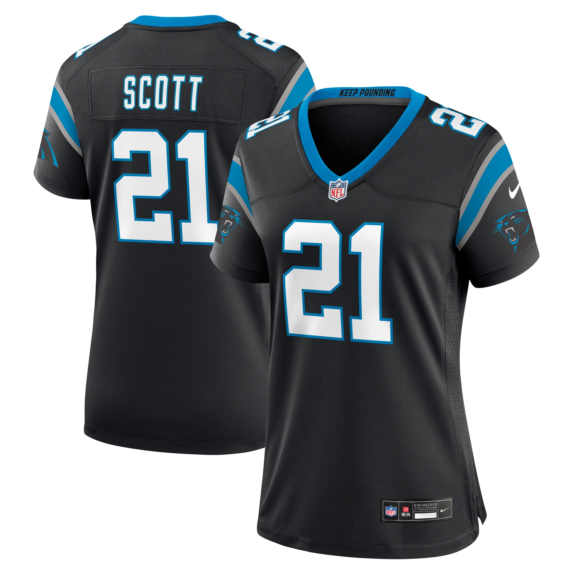 Carolina Panthers Nick Scott Black Game NFL Jersey Women's