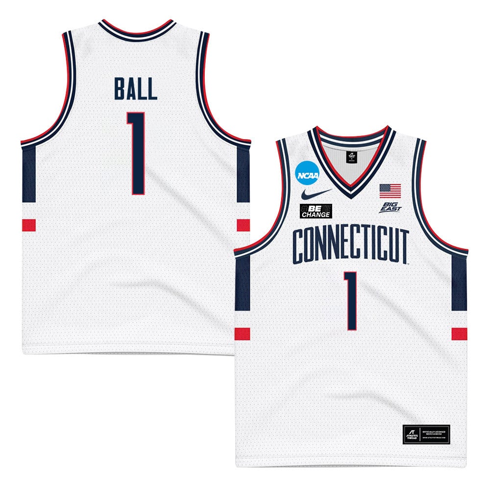 Solomon Ball 1 UConn Huskies 2024 White Unisex NCAA Jersey Unisex