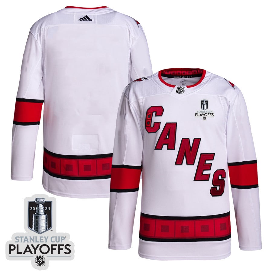 Carolina Hurricanes 2024 Playoffs Patch Away White NHL Jersey Men's