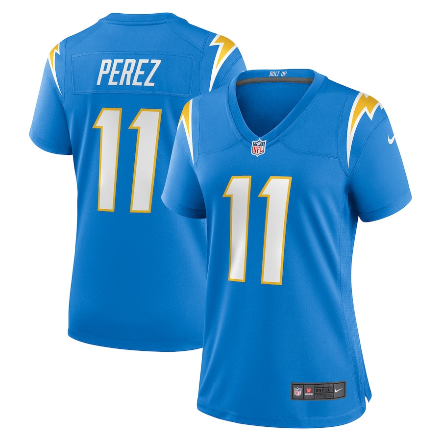 Luis Perez 11 Los Angeles Chargers Team Game Powder Blue NFL Jersey Women's