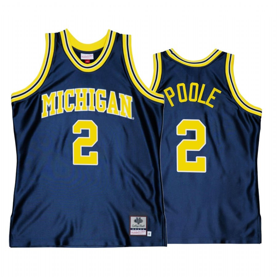 Jordan Poole 2 Michigan Wolverines Navy Throwback NCAA Jersey Men's