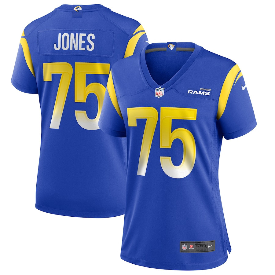 Deacon Jones 75 Los Angeles Rams Game Retired Royal NFL Jersey Women's
