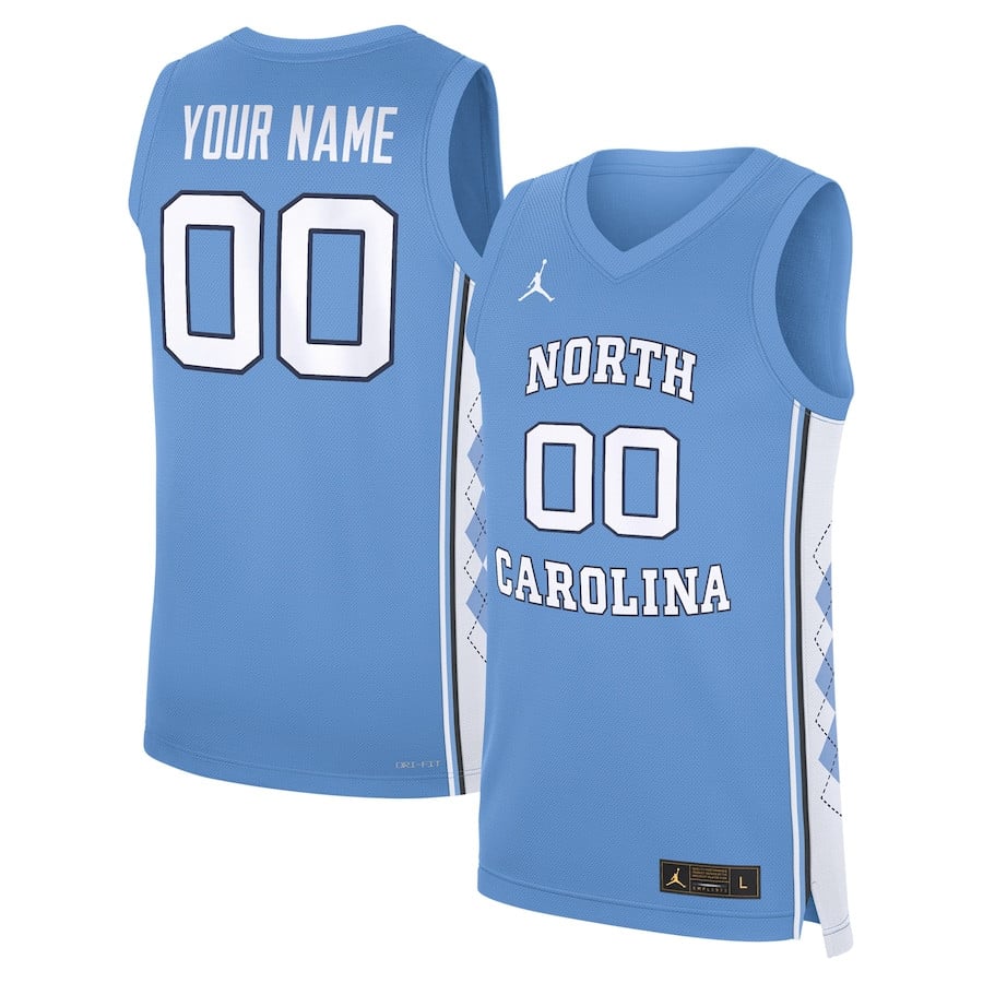 North Carolina Tar Heels Custom Carolina Blue NCAA Jersey Men's
