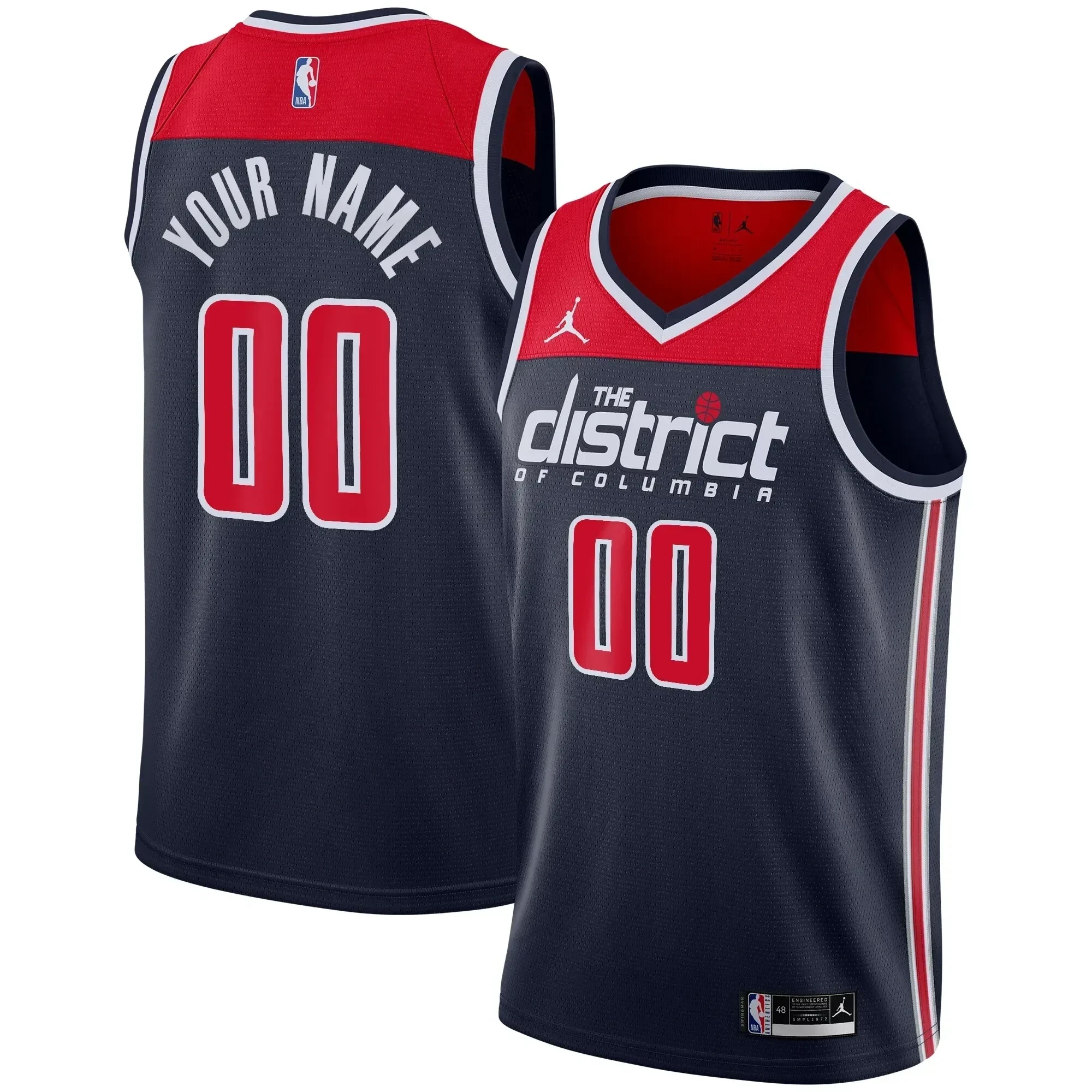 Washington Wizards Swingman Custom Statement Edition Navy NBA Jersey Men's