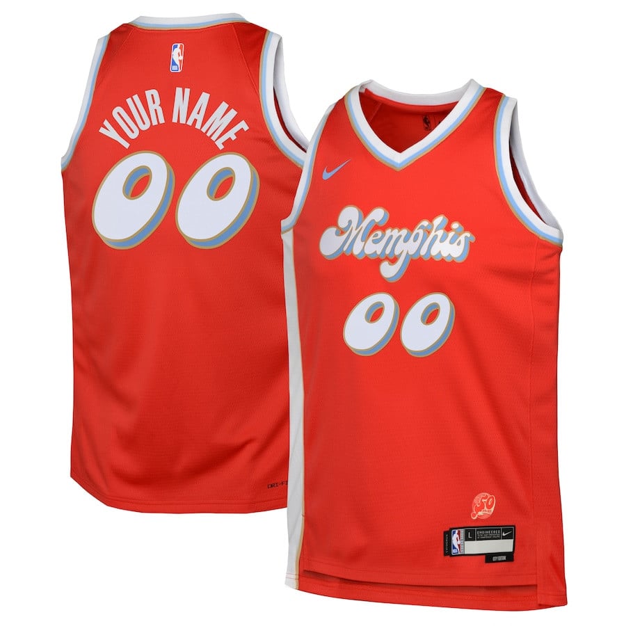 Memphis Grizzlies 2024/25 Swingman Custom City Edition Red NBA Jersey Youth