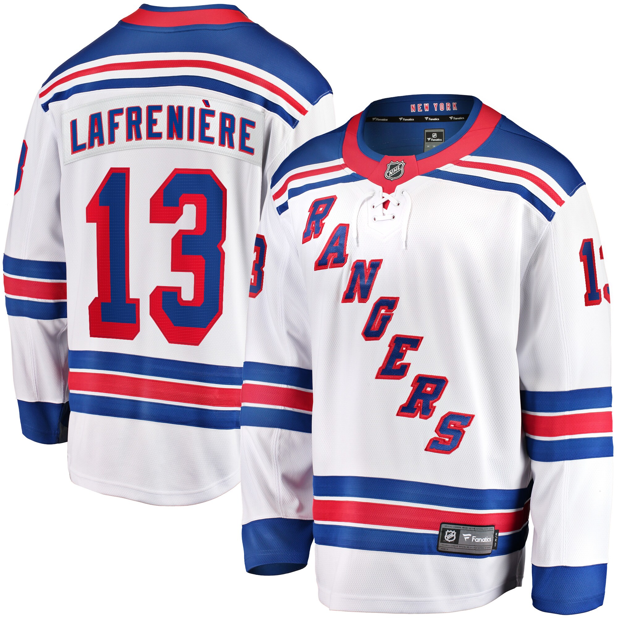 New York Rangers Alexis Lafreniere White Away Premier Breakaway Player NHL Jersey Men's