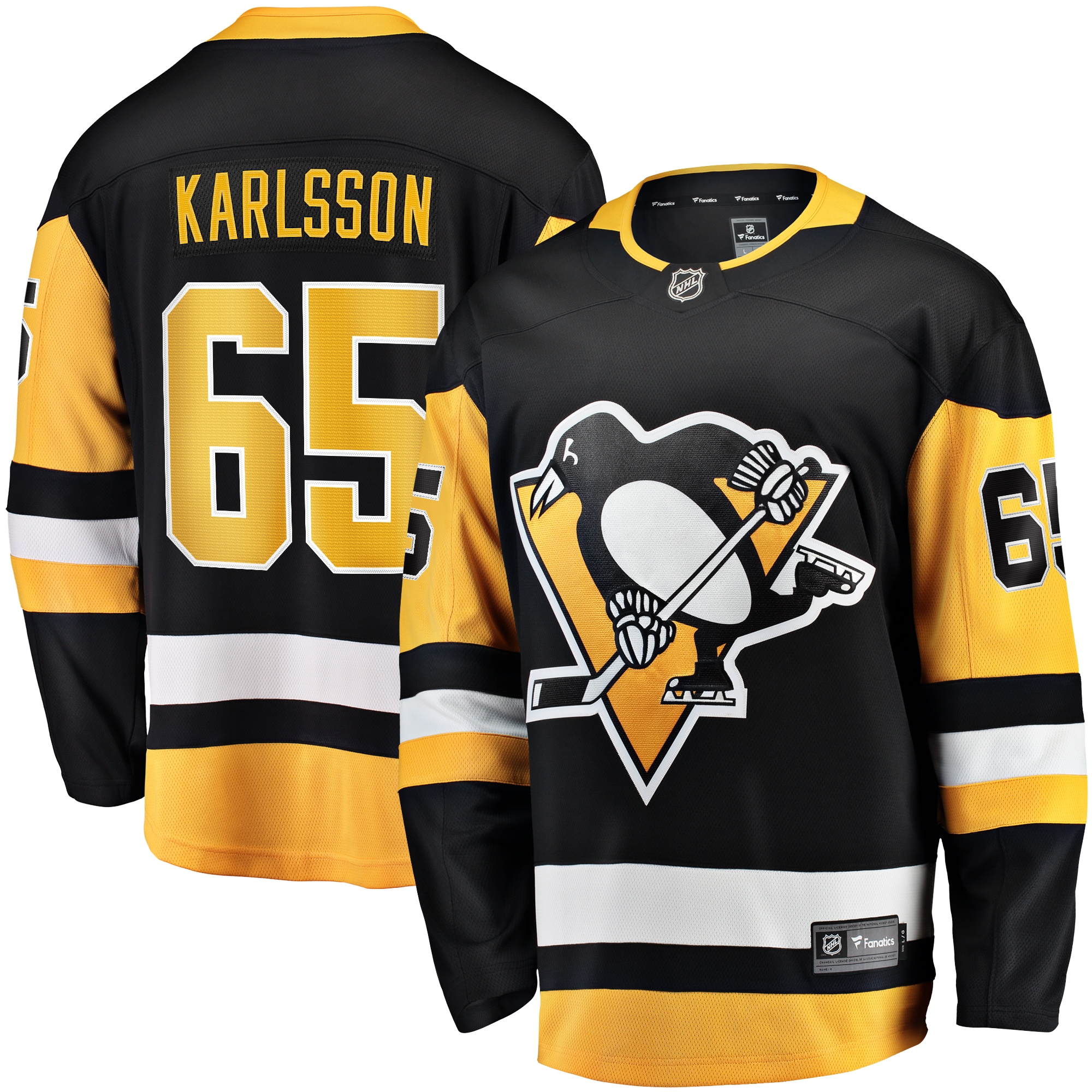 Pittsburgh Penguins Erik Karlsson Black Home Breakaway NHL Jersey Men's