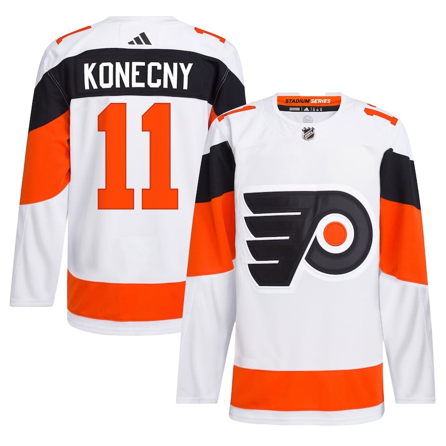 Travis Konecny 11 Philadelphia Flyers 2024 Stadium Series Primegreen White NHL Jersey Men's