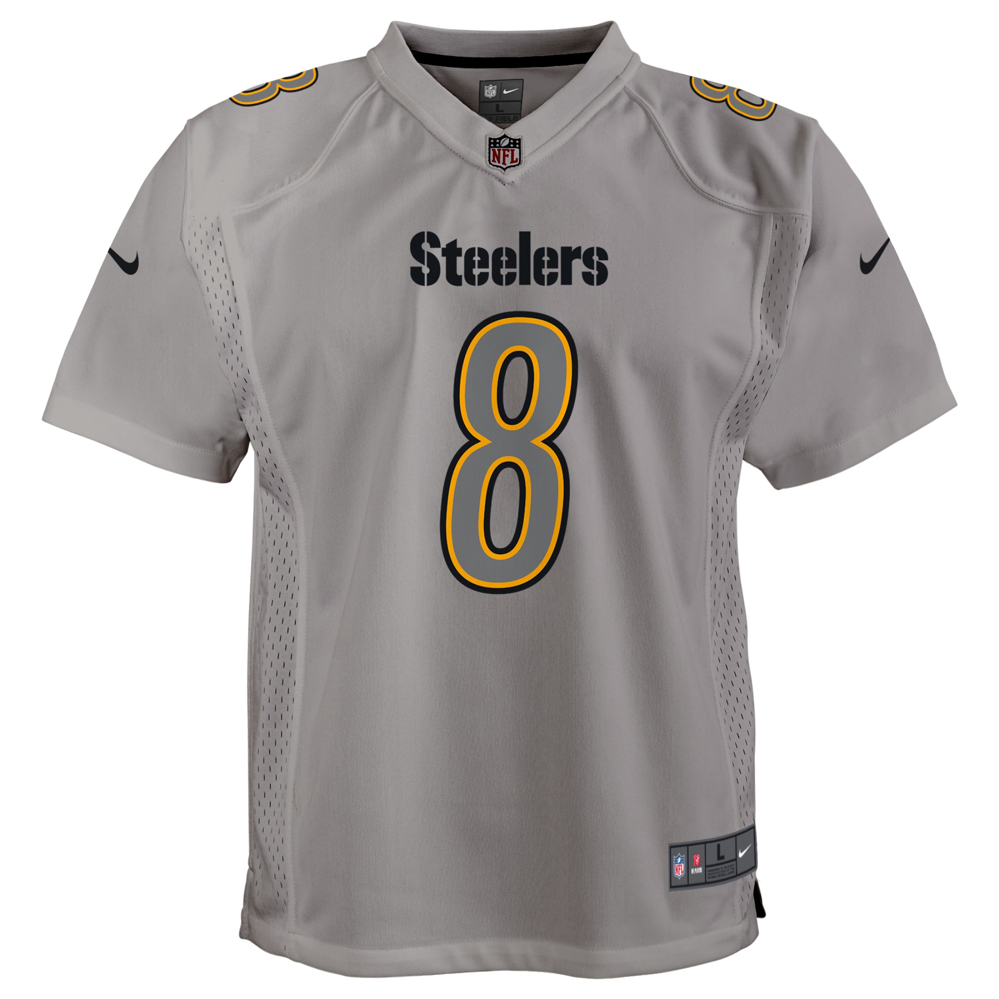 Pittsburgh Steelers Kenny Pickett Gray Atmosphere Game NFL Jersey Youth