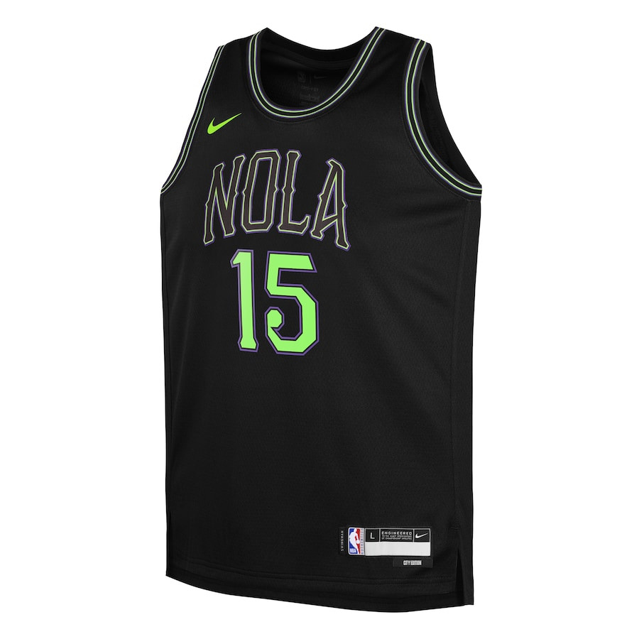 Jose Alvarado 15 New Orleans Pelicans 2023/24 City Edition Swingma Black NBA Jersey Youth