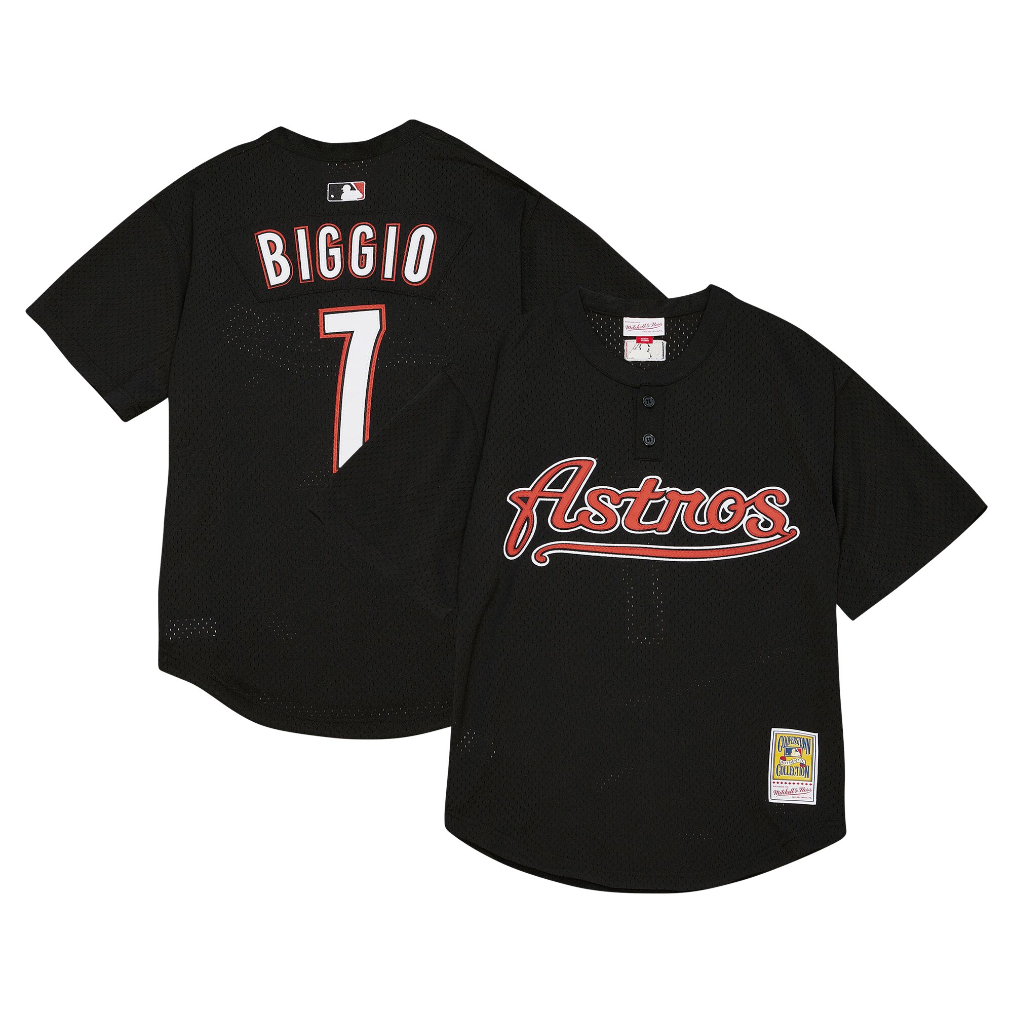 Houston Astros Craig Biggio Profile Black Big Tall Cooperstown Collection Mesh Batting Practice MLB Jersey Men's