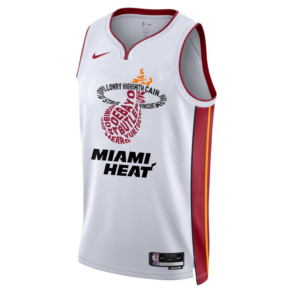 Miami Heat Victorious Flames 2023 Champions Swingman White NBA Jersey Men's