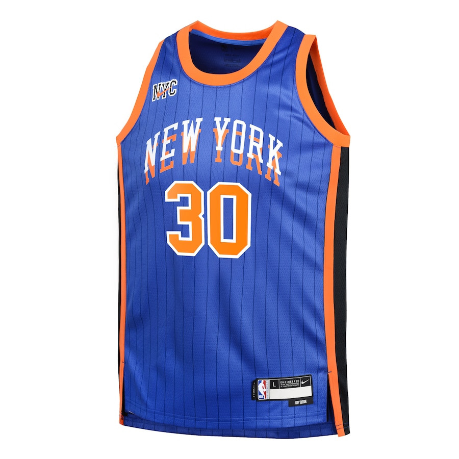 Julius Randle 30 New York Knicks 2023/24 City Edition Swingma Blue NBA Jersey Youth