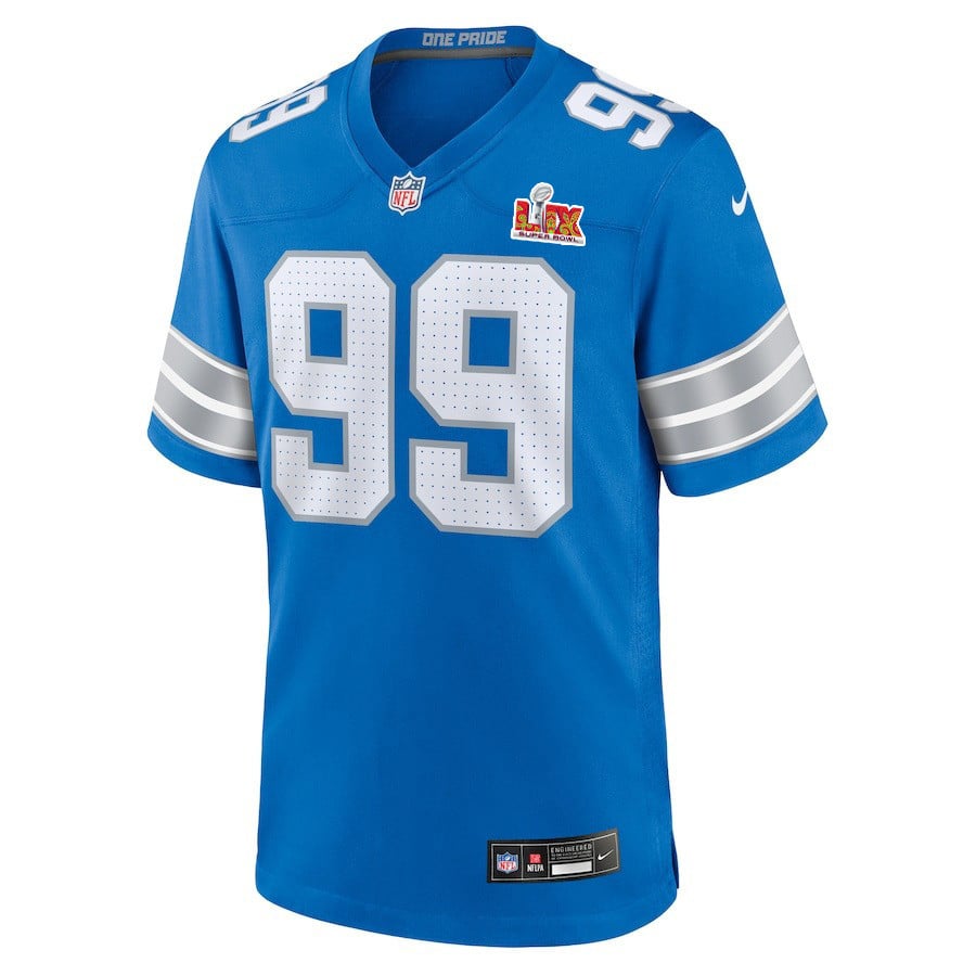 Za'Darius Smith #99 Detroit Lions Super Bowl LIX Blue NFL Jersey Men's