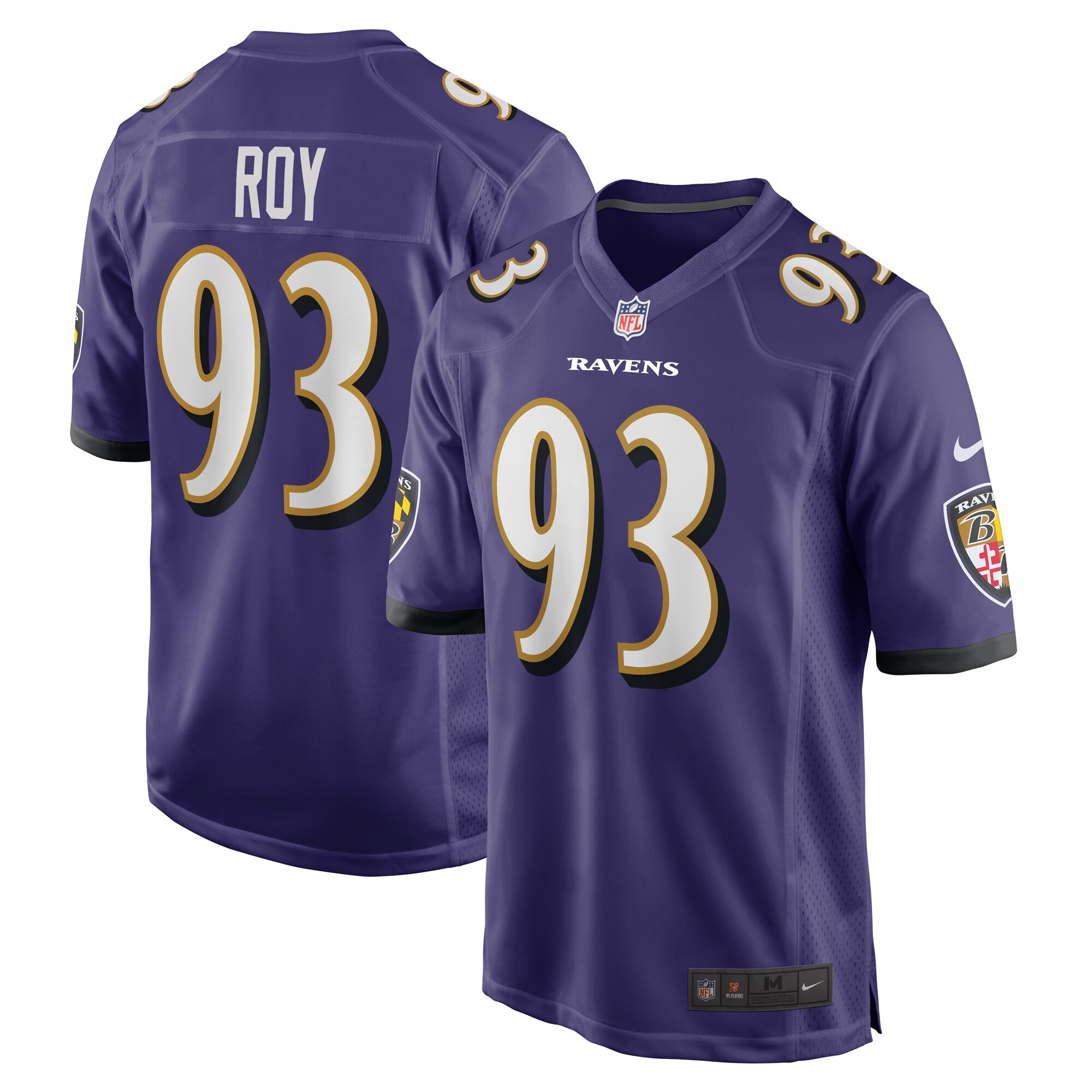 Baltimore Ravens Bravvion Roy Purple Game NFL Jersey Men's